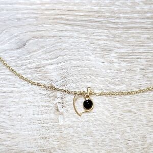 Gold Toned Heart Pendant Necklace